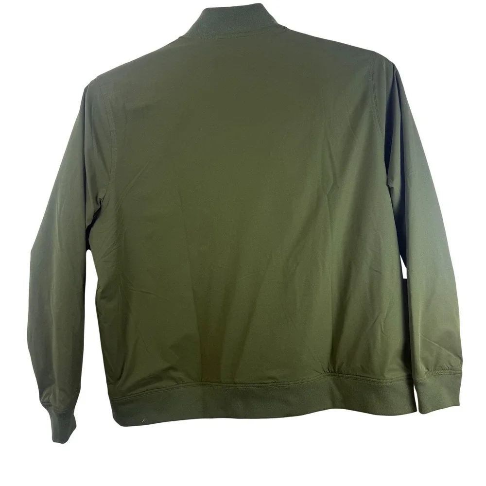 Banana Republic Bomber Jacket Mens XXL Green Olive Night Polyester Casual Zip Up